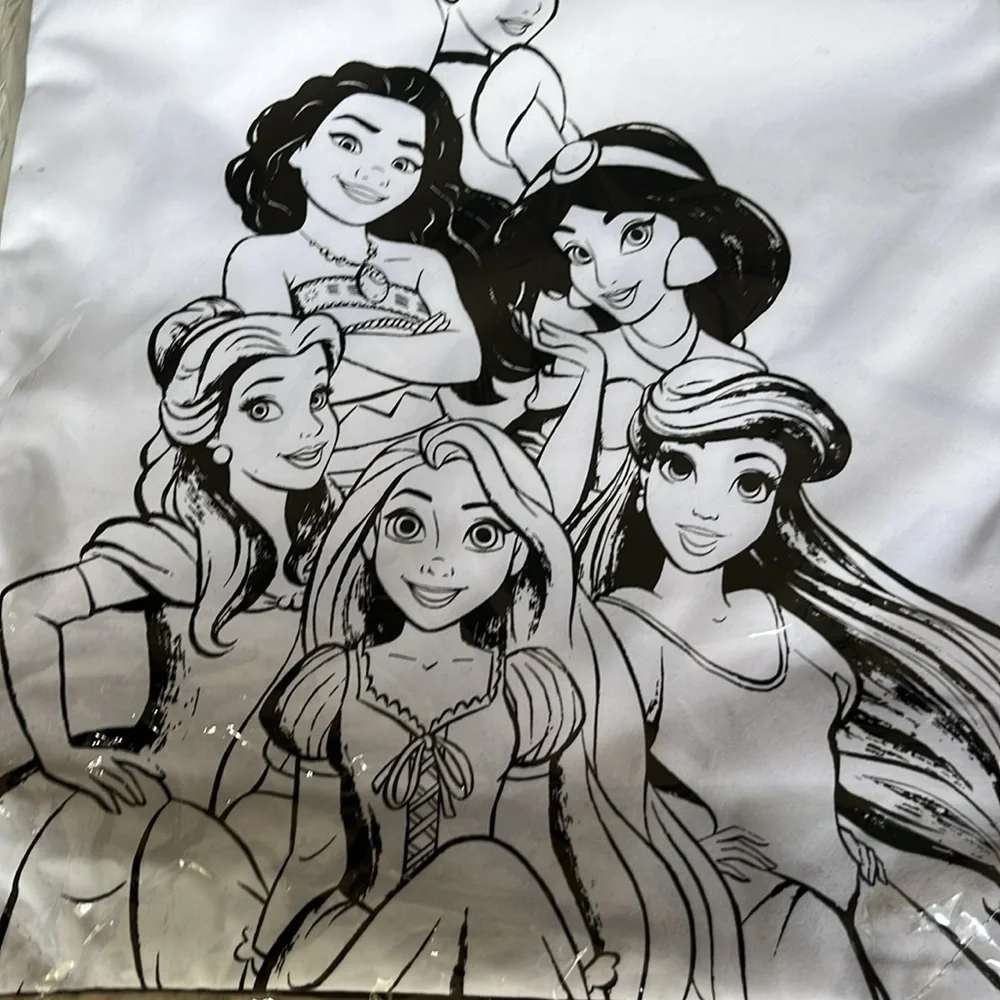 Disney Princess coloring drawstring bag with markers